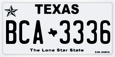 TX license plate BCA3336