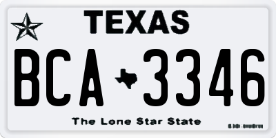 TX license plate BCA3346