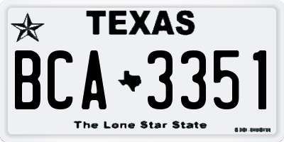 TX license plate BCA3351