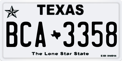 TX license plate BCA3358
