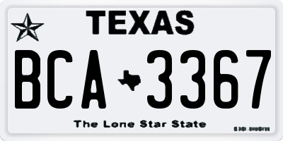 TX license plate BCA3367