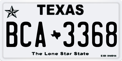 TX license plate BCA3368