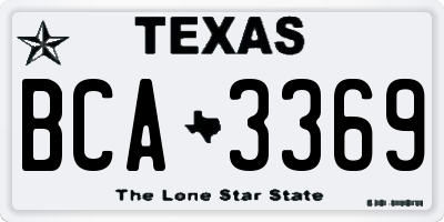 TX license plate BCA3369