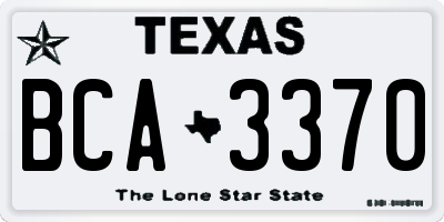 TX license plate BCA3370