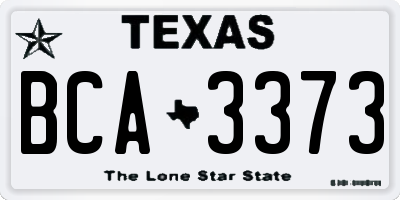 TX license plate BCA3373