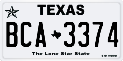 TX license plate BCA3374