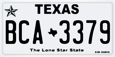 TX license plate BCA3379