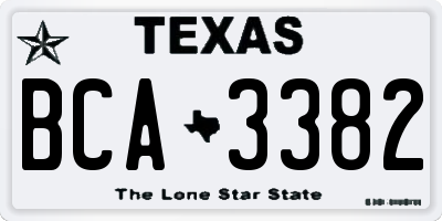 TX license plate BCA3382