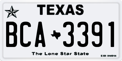 TX license plate BCA3391