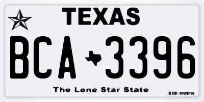 TX license plate BCA3396