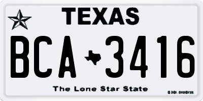 TX license plate BCA3416