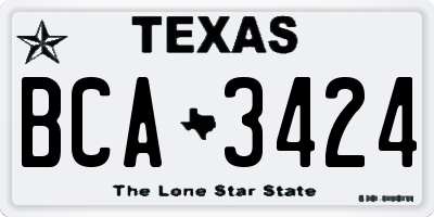 TX license plate BCA3424