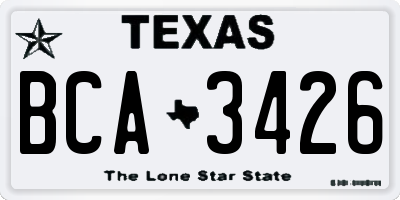 TX license plate BCA3426