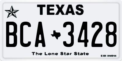 TX license plate BCA3428