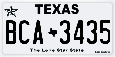 TX license plate BCA3435
