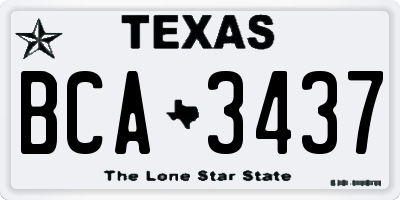 TX license plate BCA3437