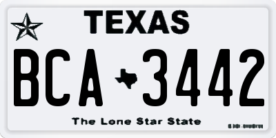 TX license plate BCA3442