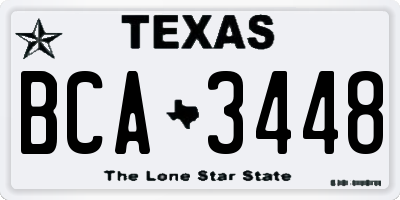 TX license plate BCA3448