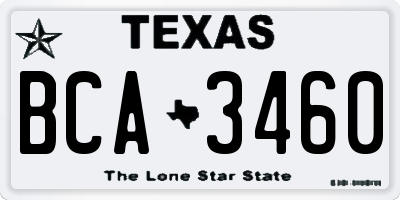 TX license plate BCA3460
