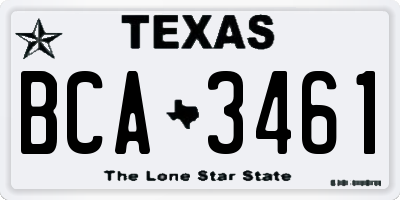 TX license plate BCA3461