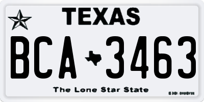 TX license plate BCA3463