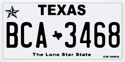 TX license plate BCA3468
