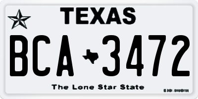 TX license plate BCA3472