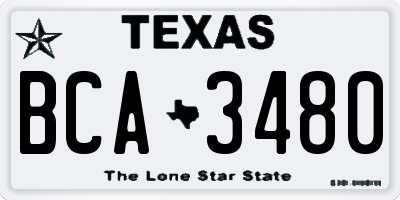 TX license plate BCA3480