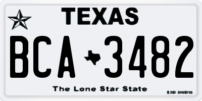 TX license plate BCA3482