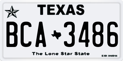 TX license plate BCA3486