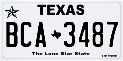 TX license plate BCA3487