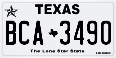 TX license plate BCA3490