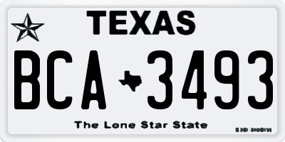 TX license plate BCA3493
