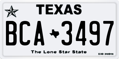 TX license plate BCA3497