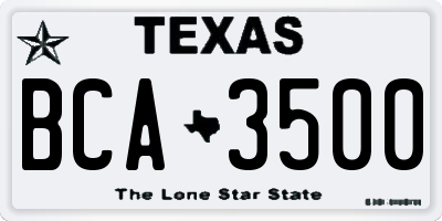 TX license plate BCA3500