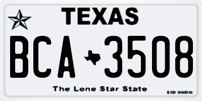 TX license plate BCA3508