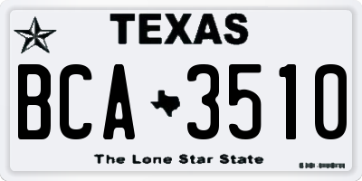 TX license plate BCA3510