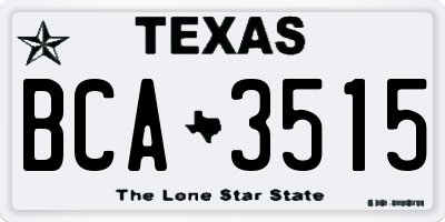 TX license plate BCA3515