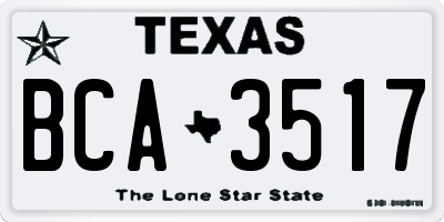 TX license plate BCA3517