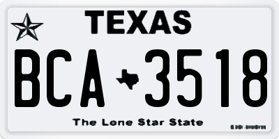 TX license plate BCA3518