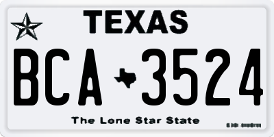 TX license plate BCA3524