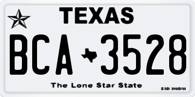 TX license plate BCA3528