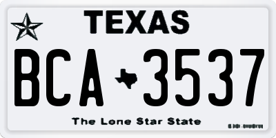 TX license plate BCA3537