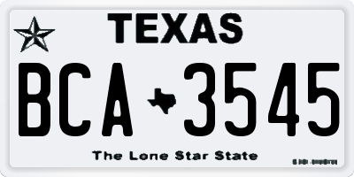 TX license plate BCA3545