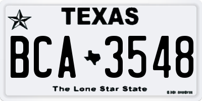 TX license plate BCA3548