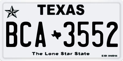 TX license plate BCA3552