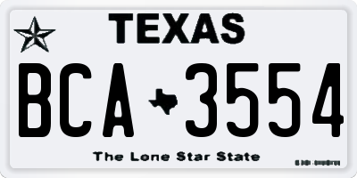 TX license plate BCA3554