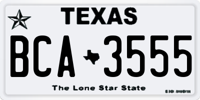 TX license plate BCA3555