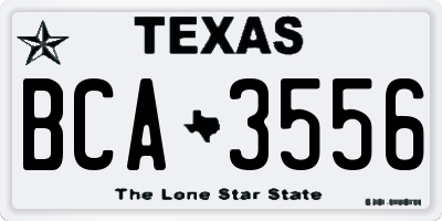 TX license plate BCA3556