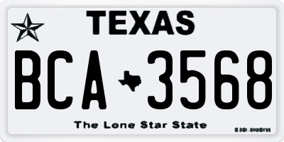 TX license plate BCA3568